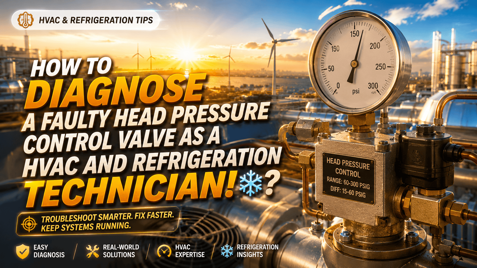 How to diagnose a faulty head pressure control valve as a hvac and refrigeration technician!❄️? #hva