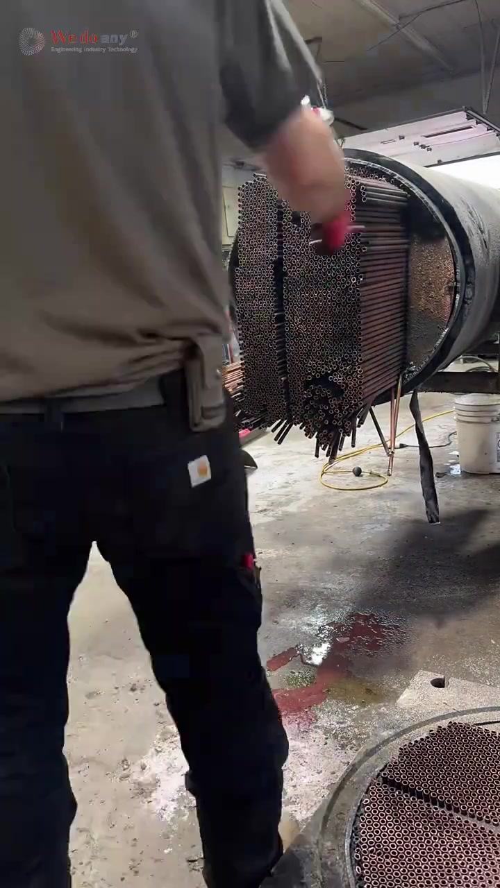 This was the most tubes I’ve ever done in one heat exchanger. 1,400+ all pulled by hand #scraplife #