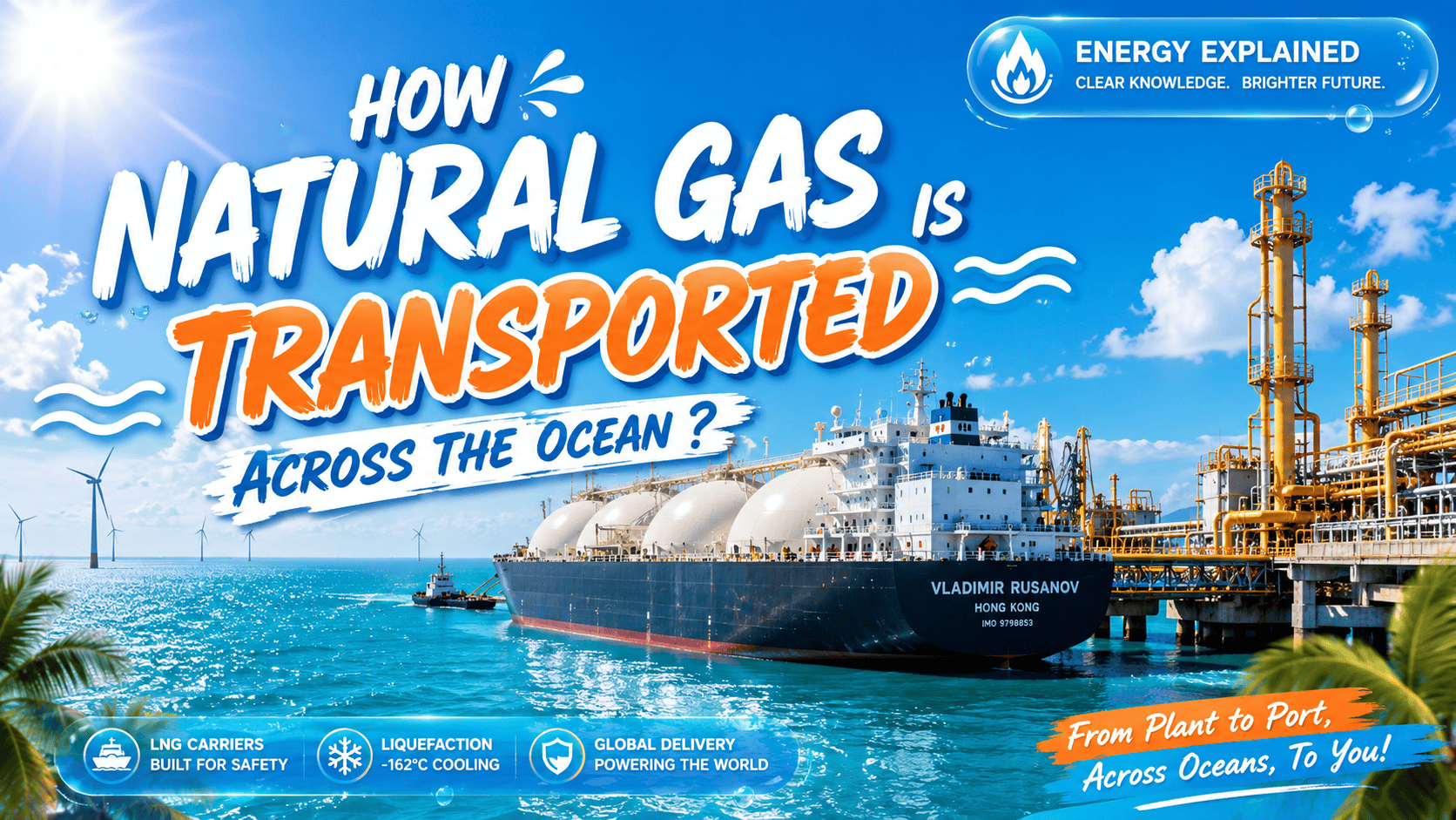 How Natural Gas Is Transported Across The Ocean ?? #lng #ship #interesting #invention #engeneering