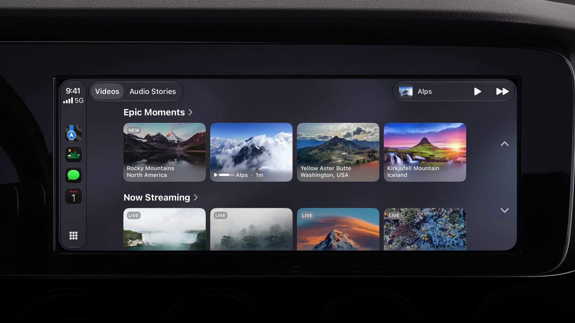 Apple CarPlay 中的原生视频应用