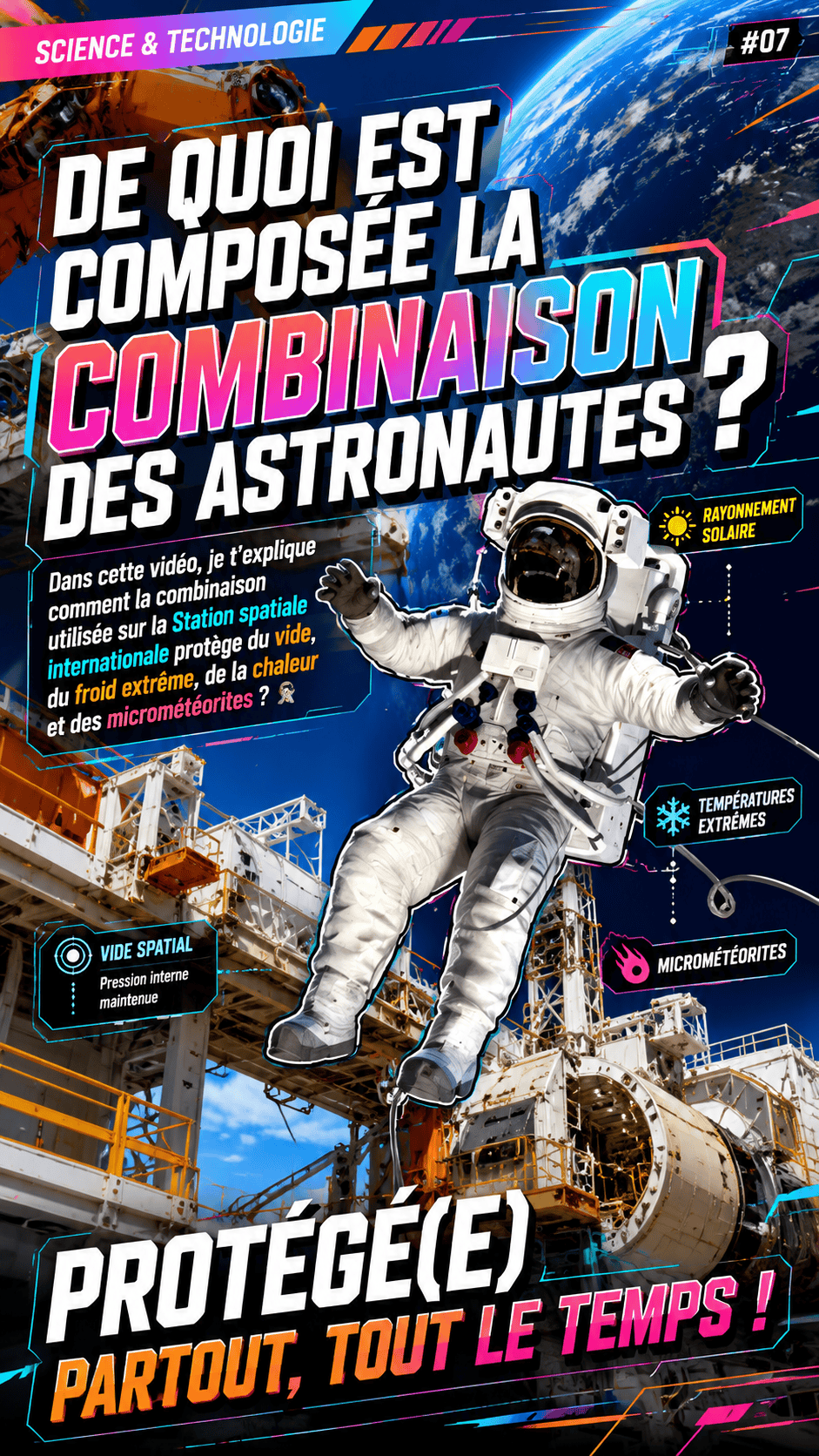 ? De quoi est composée la combinaison des astronautes ? Dans cette vidéo, je t’explique comment la c