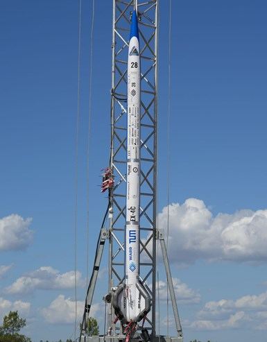 Raketenflug bei EuRoC 2025.