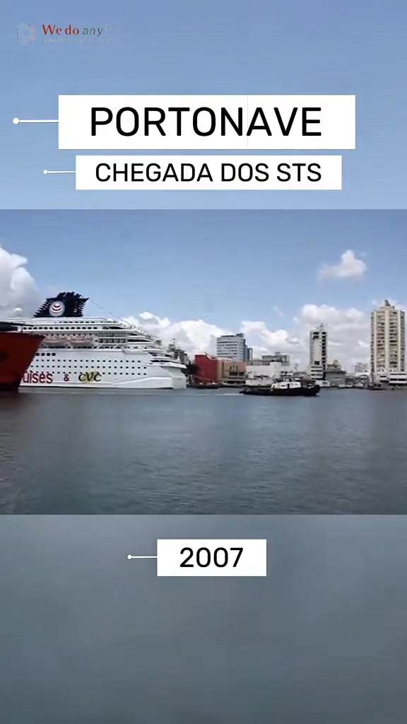 A chegada dos primeiros portêineres (STS) à Portonave, em 2007