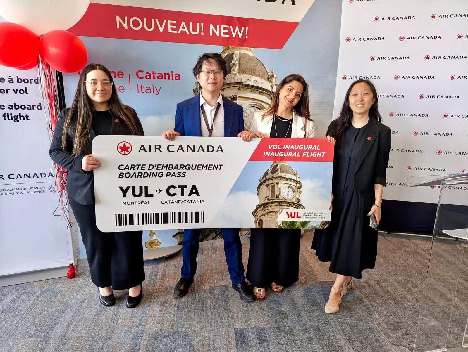 加拿大航空蒙特利尔-卡塔尼亚航线首航