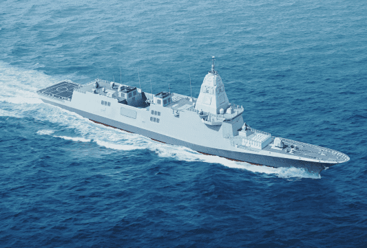 An artist's rendering of South Korea's next-generation destroyer (KDDX).