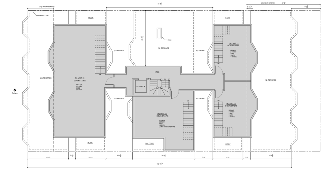 克莱街1373号五层平面图,由Geiszler Architects提供