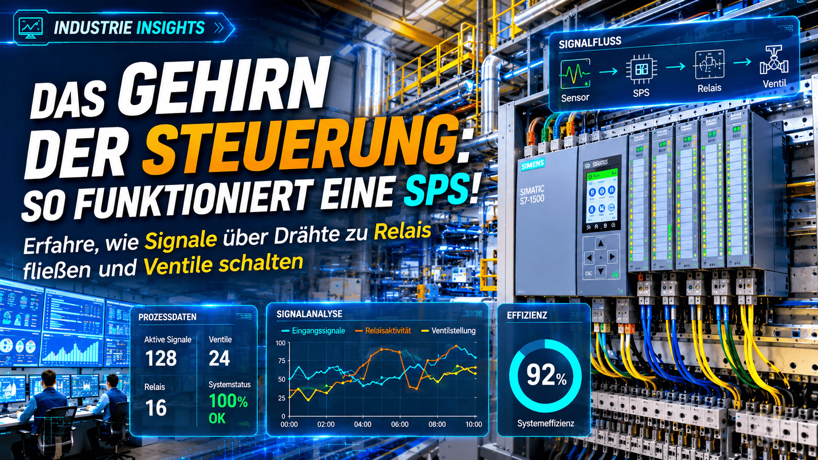 Das Gehirn der Steuerung: So funktioniert eine SPS! Erfahre, wie Signale über Drähte zu Relais fließ