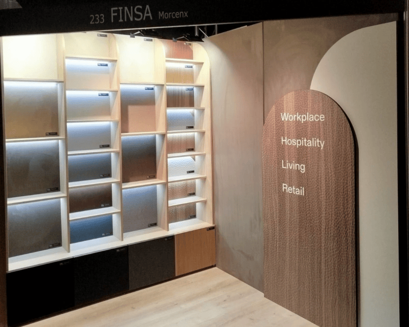 Finsa showcases its Fabric and Tex decorative surface collections for architecture and interior design at the Architect@Work Lyon exhibition.