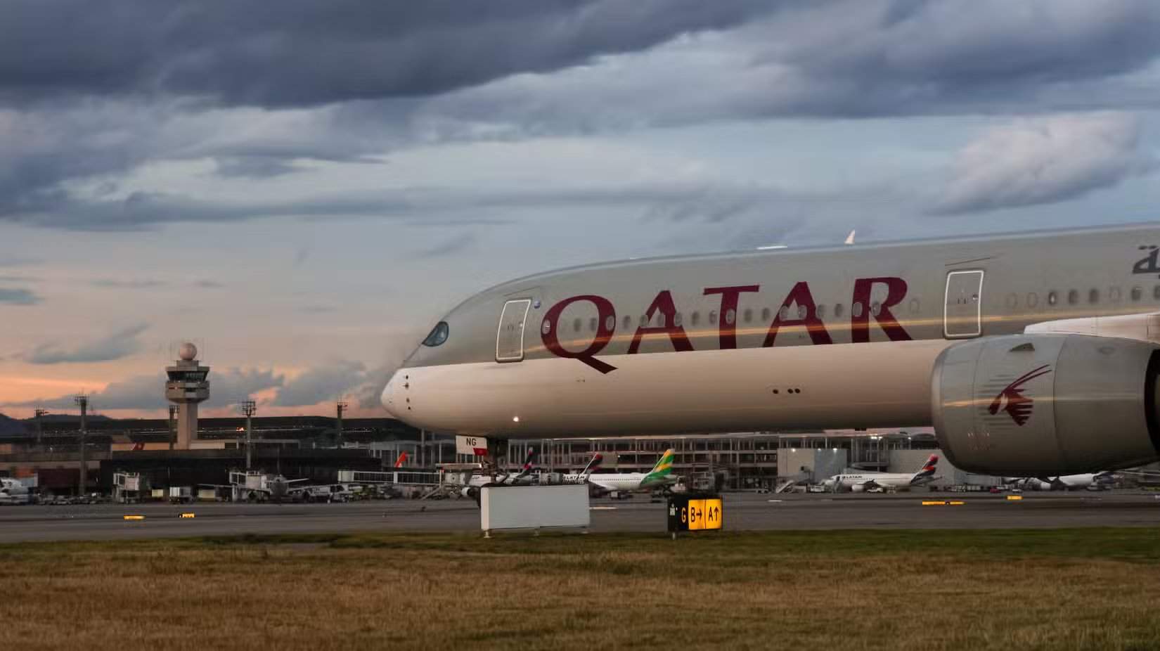 卡塔尔航空(Qatar Airways)A350在GRU机场