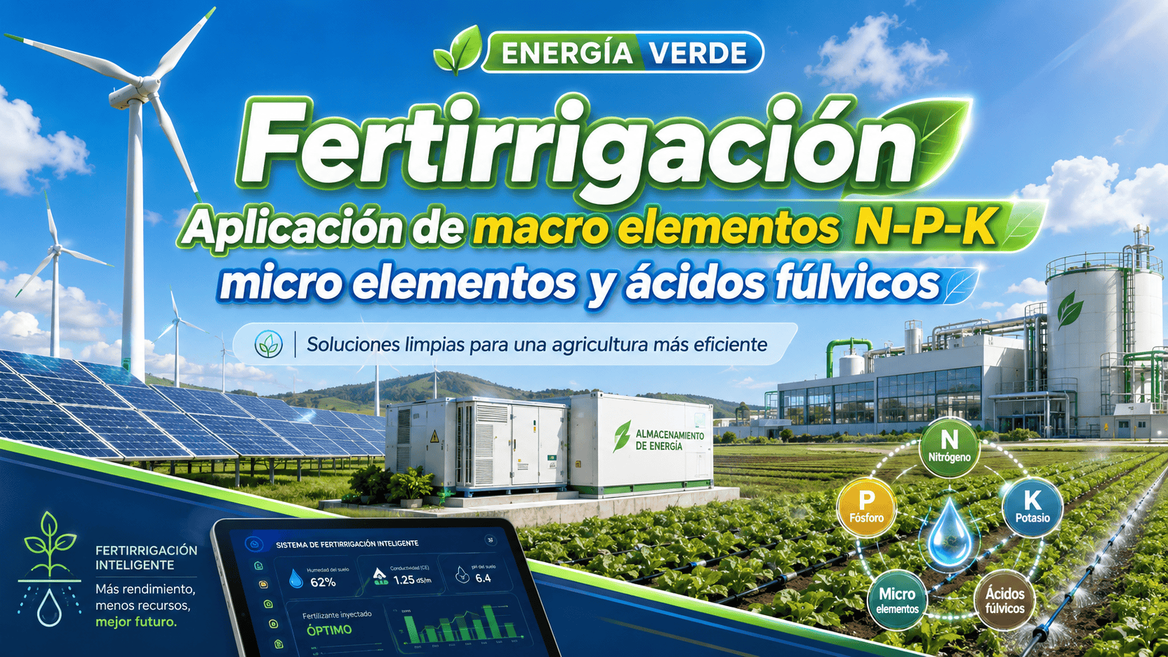 Fertirrigación Aplicación de macro elementos N-P-k micro elementos y ácidos fúlvicos #microel