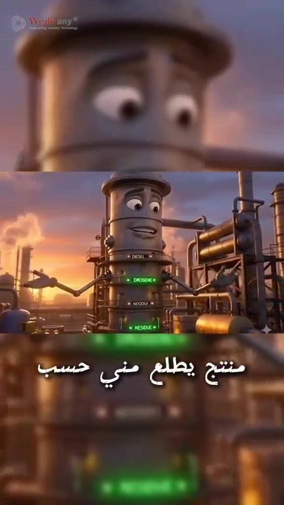 برج التقطير.. القلب النابض لأي مصفاة . من النفط الخام الأسود، إلى البنزين والديزل ووقود الطائرات هذا