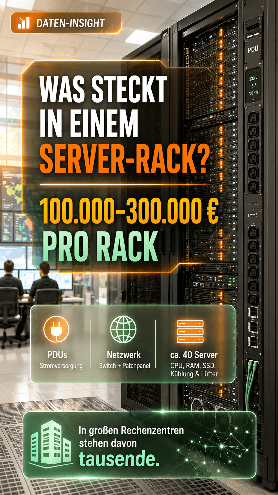 Rechenzentrum von innen: überall Racks! Aber was steckt eigentlich in so einem Serverschrank – und