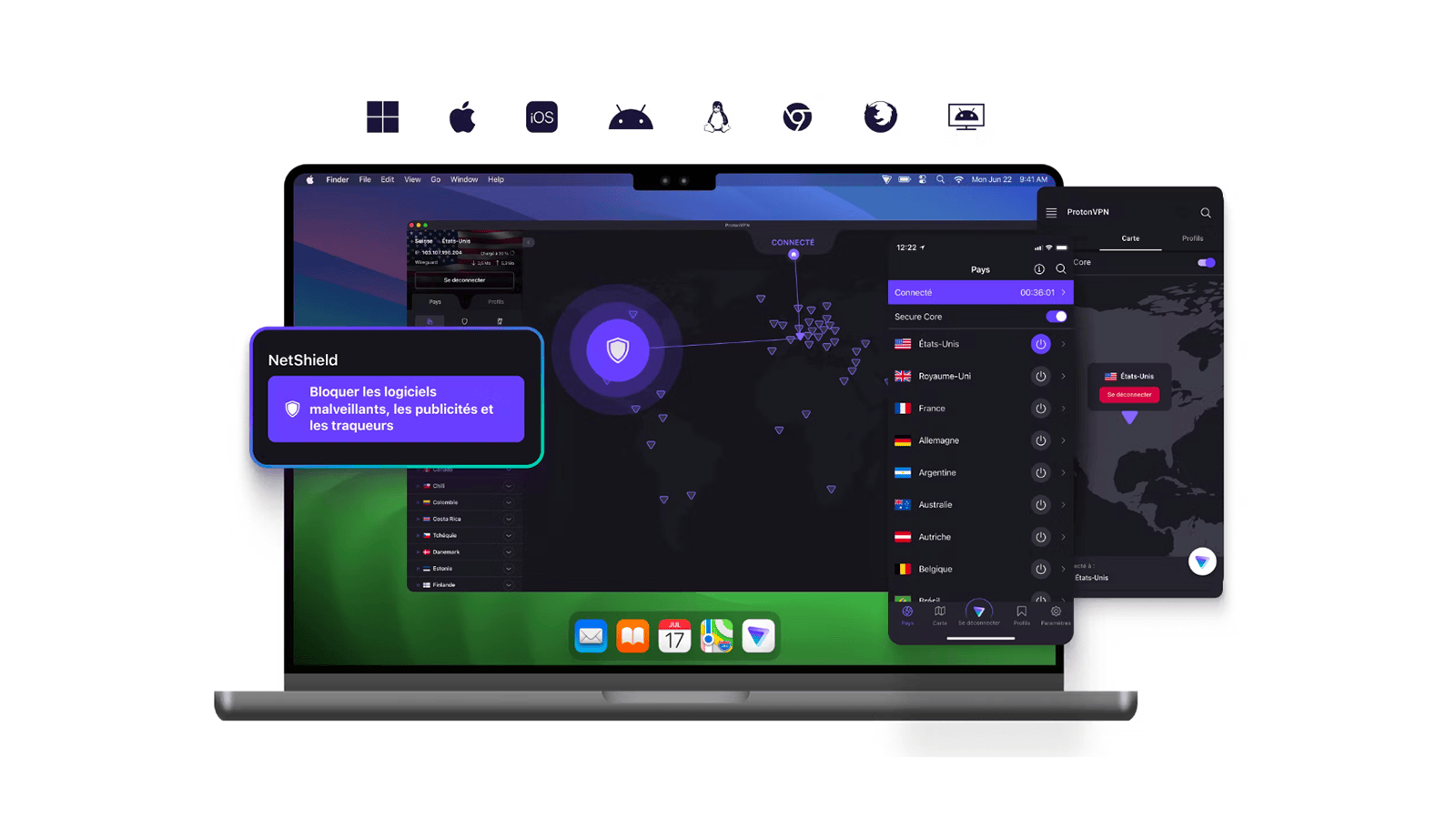 NetShield 加快页面显示速度,减轻系统资源负担,甚至可能提升移动设备的续航能力。©Proton