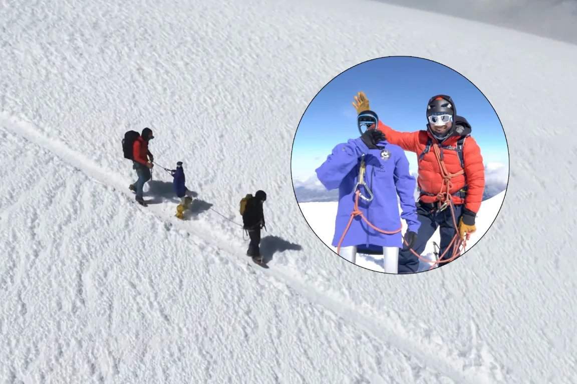 El robot humanoide Pemba de Pablo en la cima nevada del volcán Chimborazo