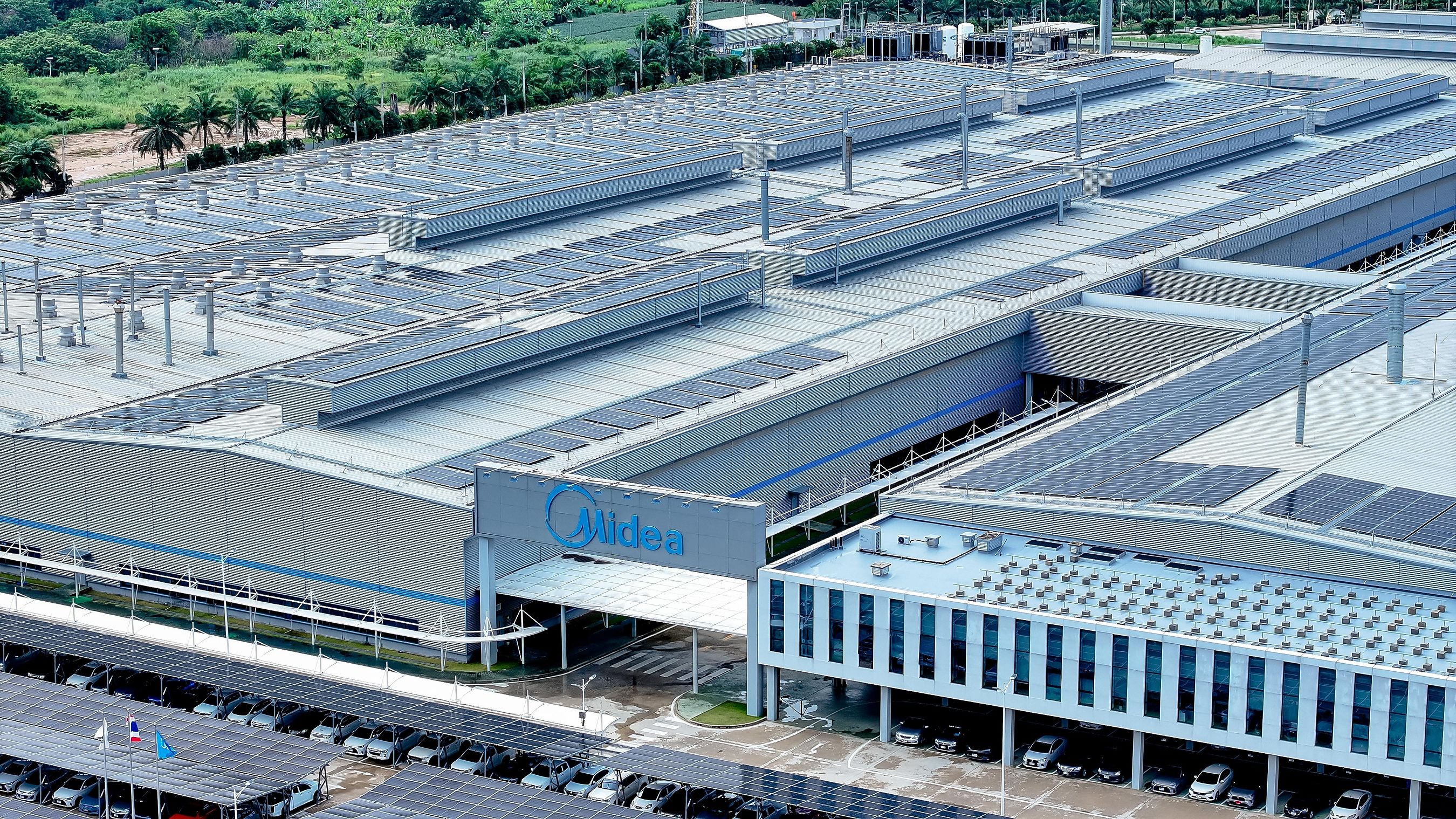 Cobertura fotovoltaica total en la fábrica de Midea en Tailandia