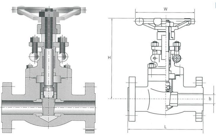 FORGED STEEL FLANGED, BUTT WELDED GATE VALVE