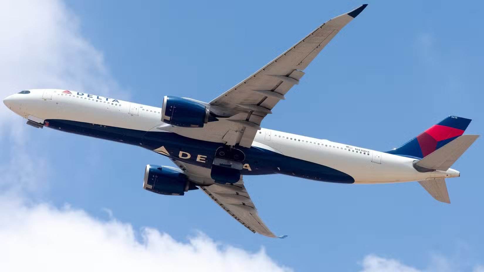 达美航空空客A330-900 NEO从特拉维夫本·古里安机场起飞