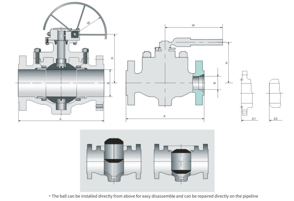 TOP ENTRY CAST STEEL TRUNNION MOUNTED BALL VALVE