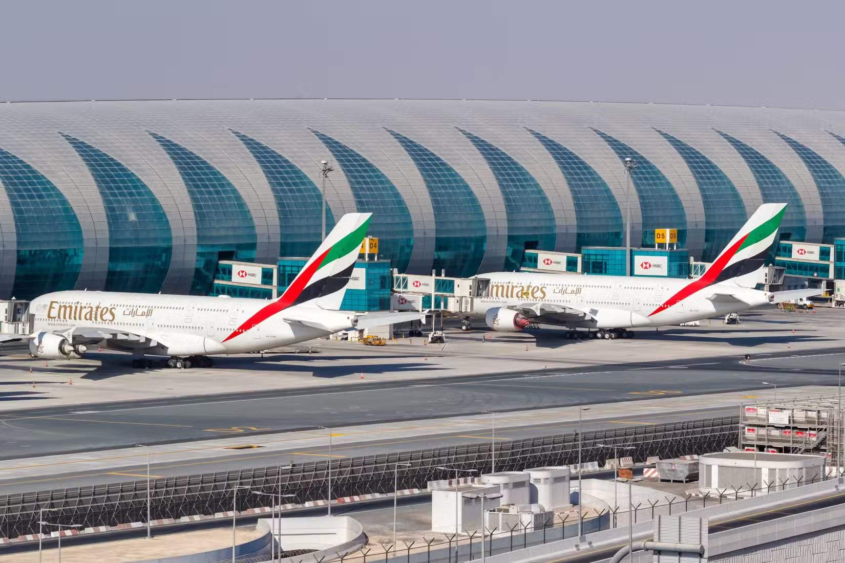 Emirates Airbus A380 at Dubai International Airport