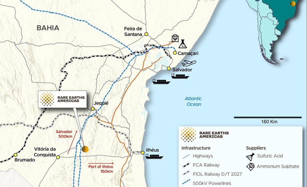 Map of REA's Alpha Ionic Clay Project in Bahia