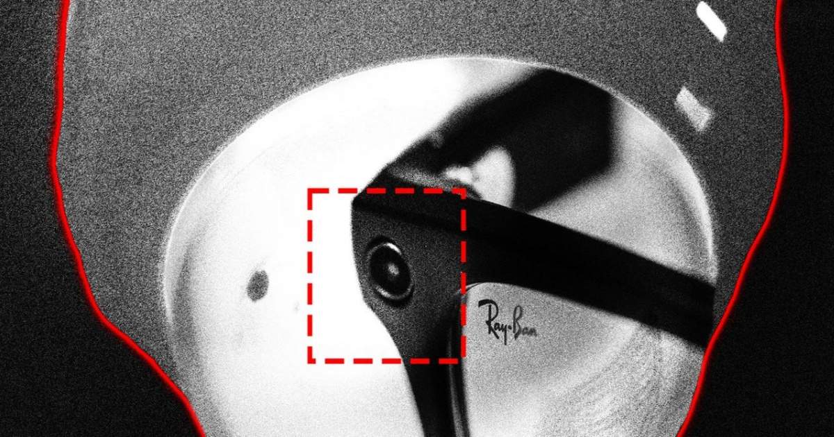 Illustration der Meta Ray-Ban Smart Glasses, ausgestattet mit der Gesichtserkennungstechnologie von Rank One Computing