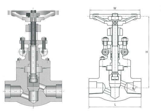 FORGED STEEL THREAD, SOCKET WELDED GLOBE VALVE