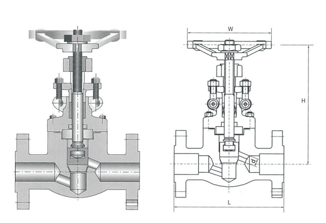 FORGED STEEL FLANGED, BUTT WELDED GLOBE VALVE