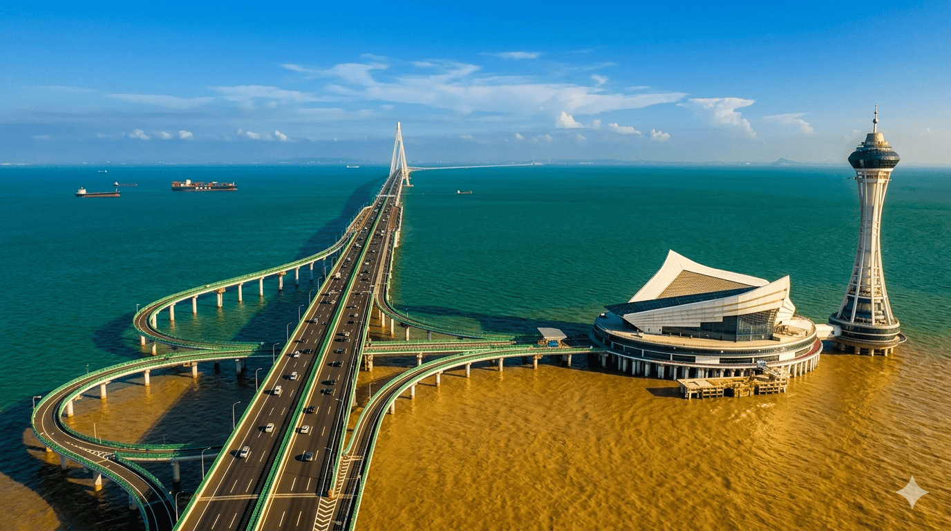 “智疗”匝道桥，海中平台焕青春，二航局承建的杭州湾跨海大桥海中平台匝道桥性能提升工程顺利通过交工验收。（来源：二航局）