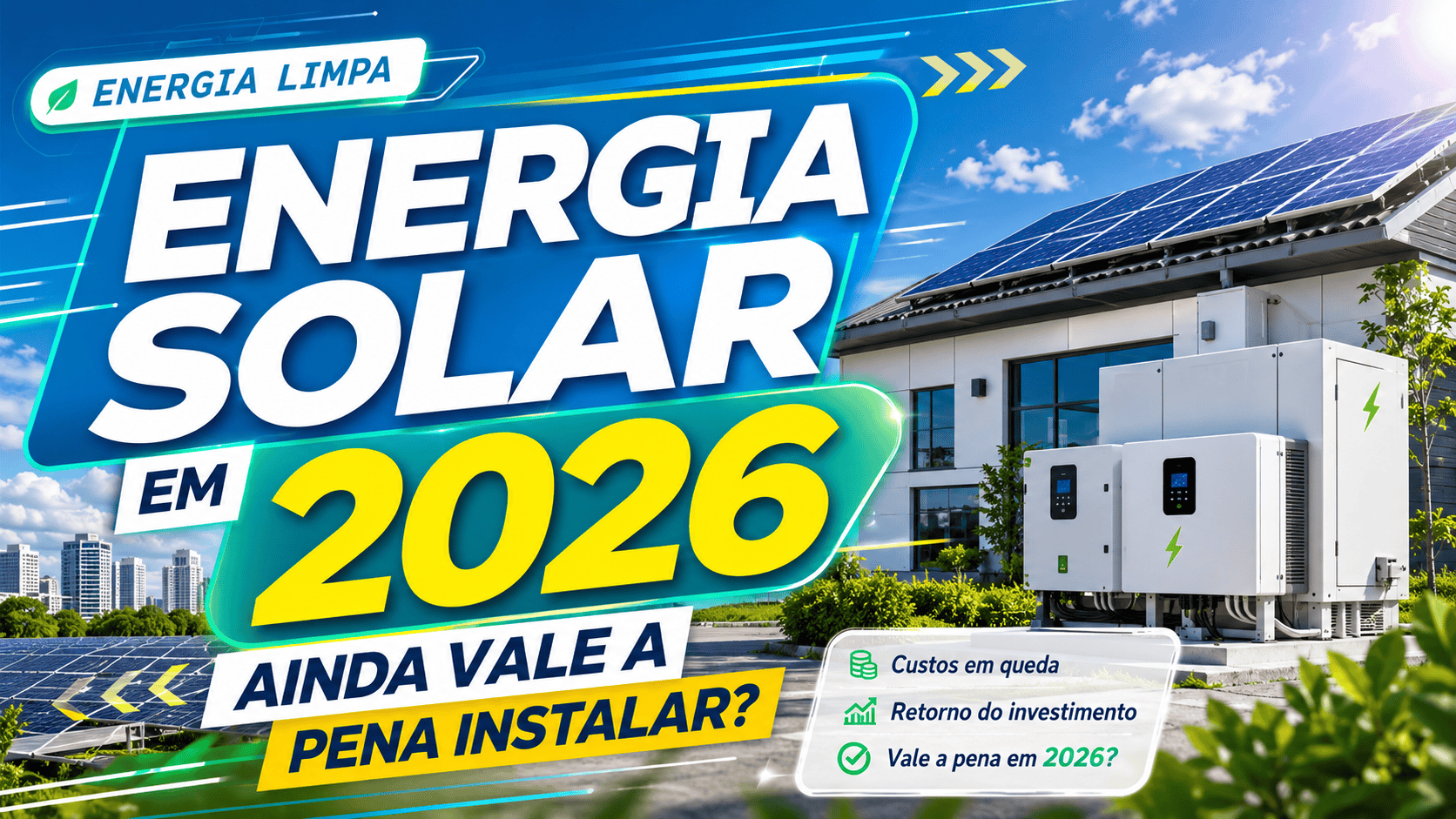 ENERGIA SOLAR EM 2026 - AINDA VALE A PENA INSTALAR ？