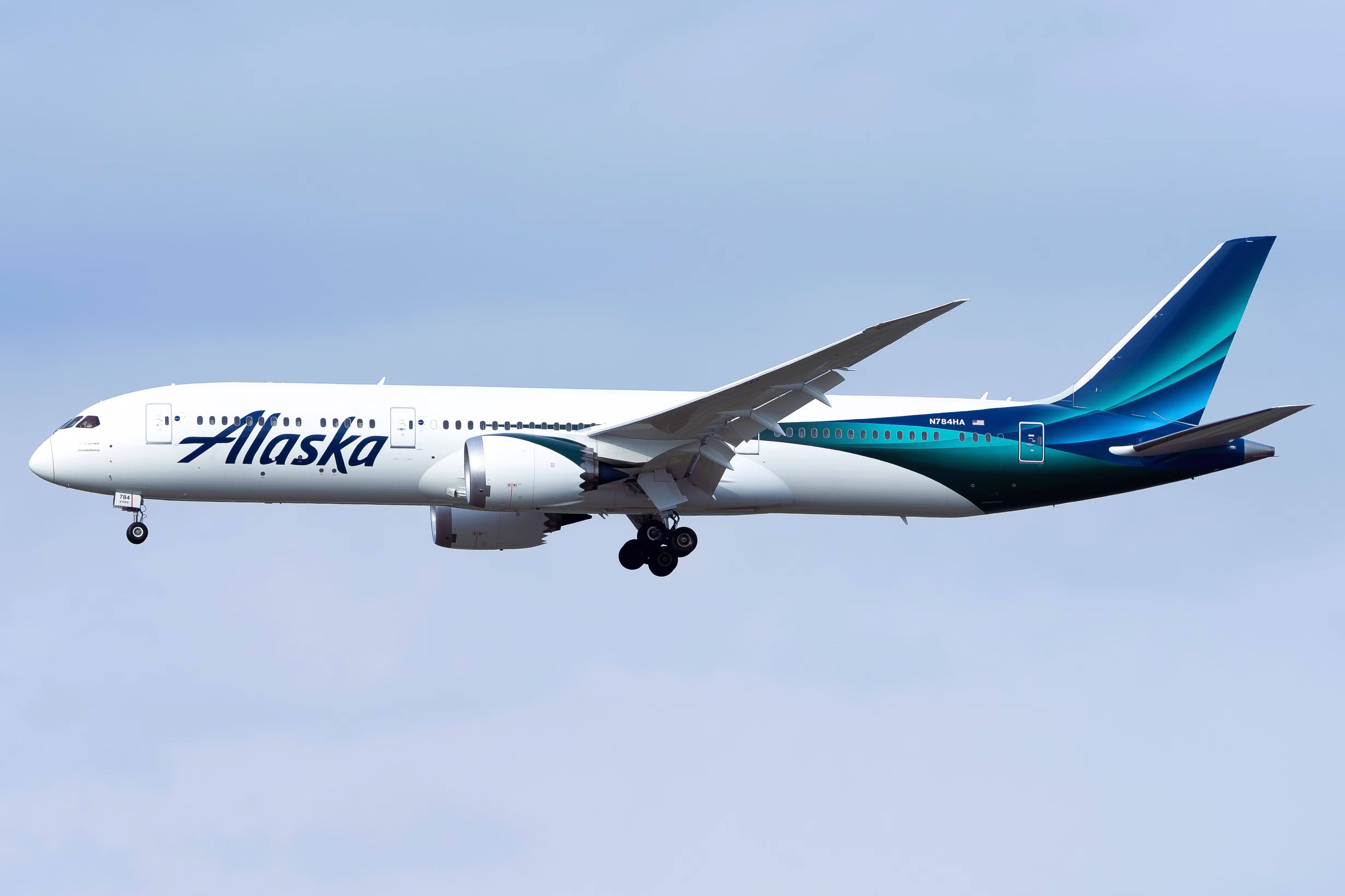 Approche d’un Boeing 787-9 d’Alaska Airlines