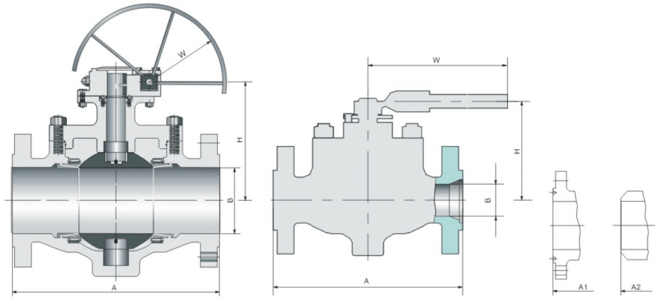 TOP ENTRY CAST STEEL TRUNNION MOUNTED BALL VALVE