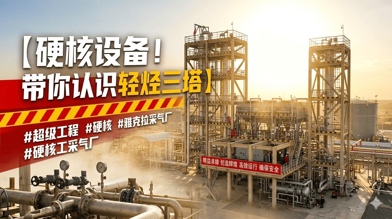 硬核设备！带你认识轻烃三塔#超级工程 #硬核 #雅克拉采气厂