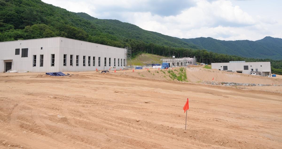 Sitio de construcción de la planta de agua Yongshan en Chuncheon