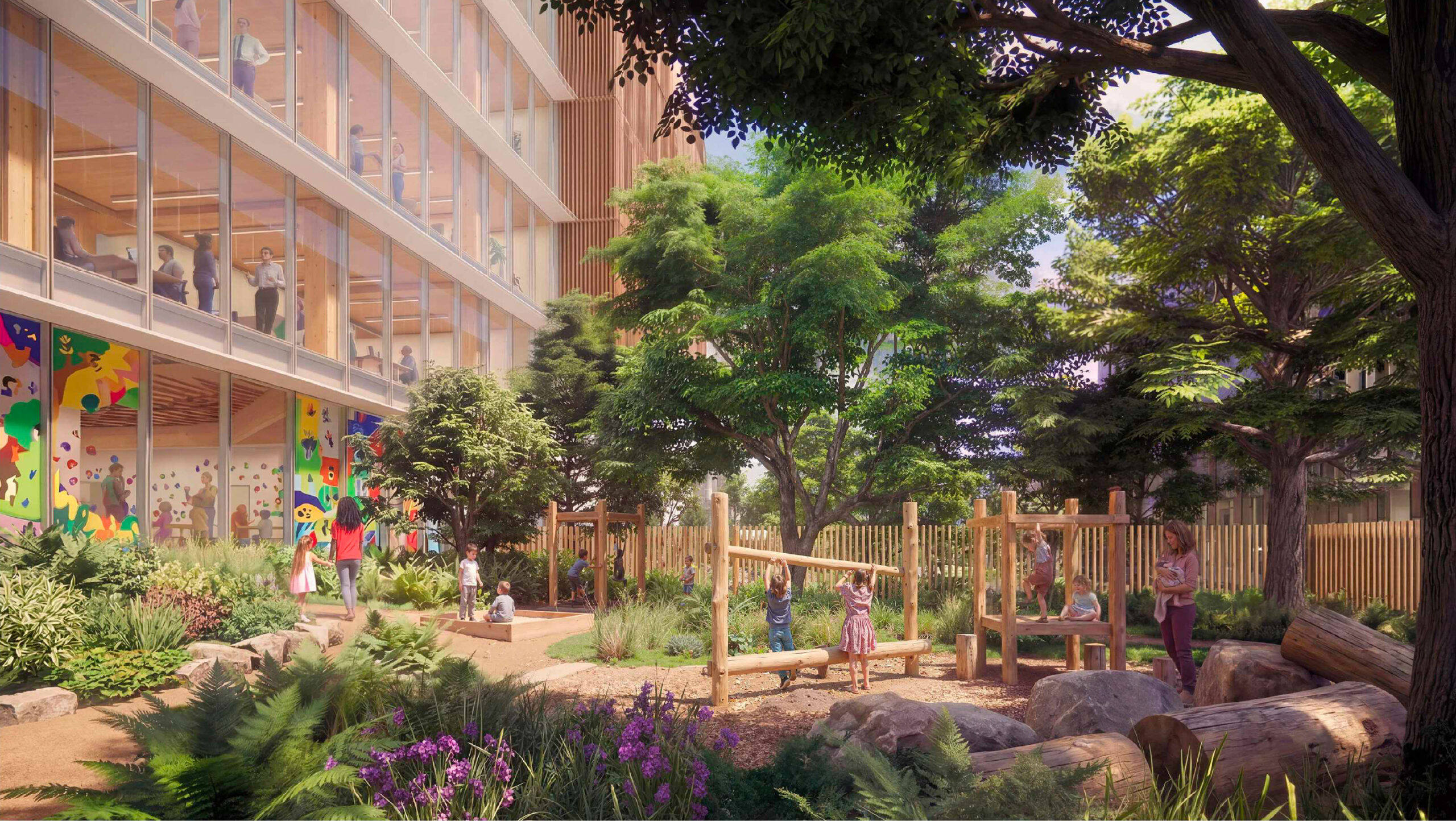 Kinderspielplatz 345 Middlefield Road, gerendert von Gensler
