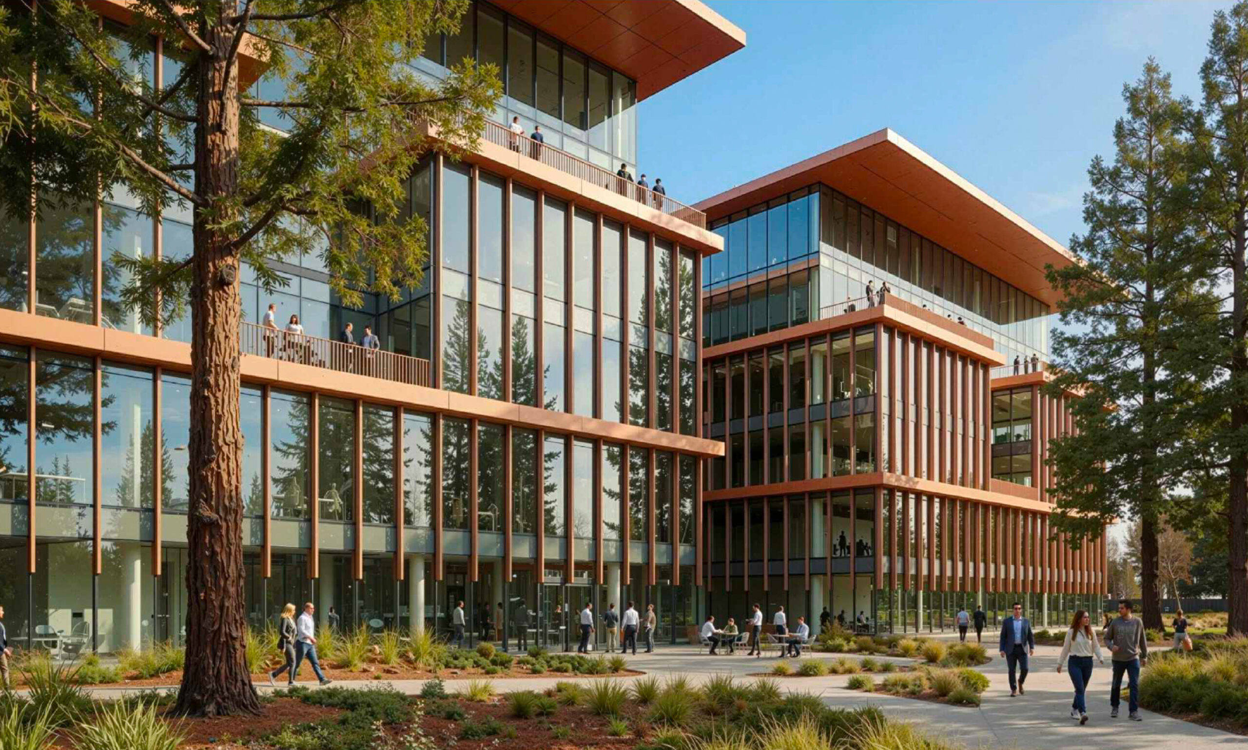 345 Middlefield Road Bürogebäude, gerendert von Gensler