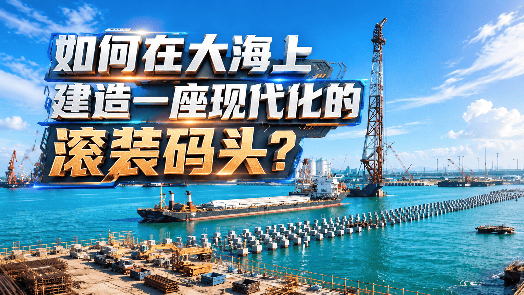 “十五五”启新程｜千桩入海 无惧风浪！中建八局黄骅港滚装码头一期工程超长方桩沉桩作业突破1000根，主体施工迈入全速提质新阶段～
