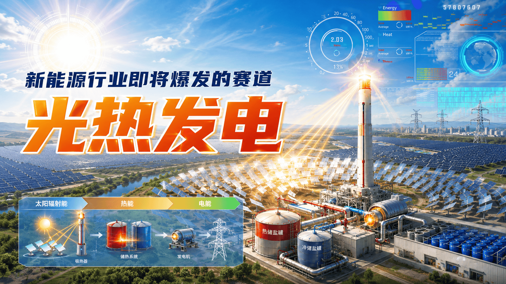 新能源行业即将爆发的赛道——光热发电。 #光热发电站 #新能源 #发电 #储能 #硬核深度计划