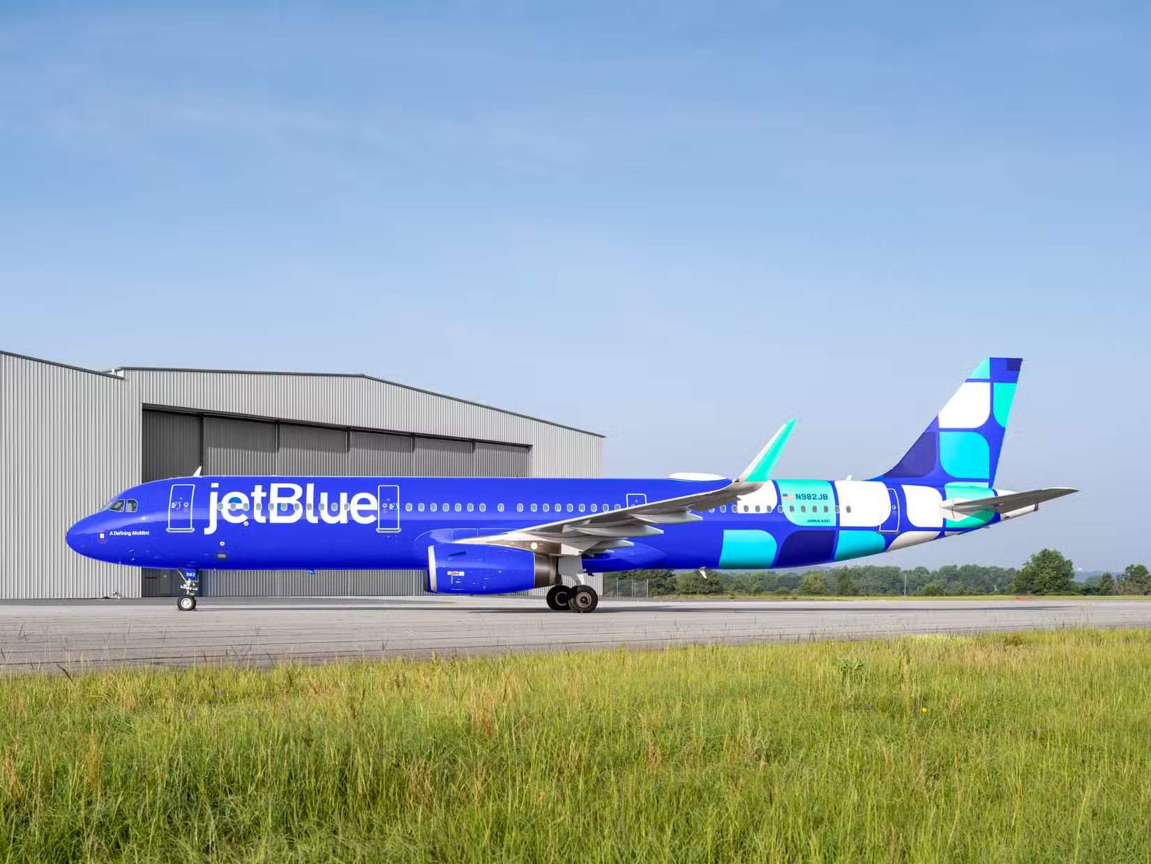 Nova pintura Mint do Airbus A321 da JetBlue