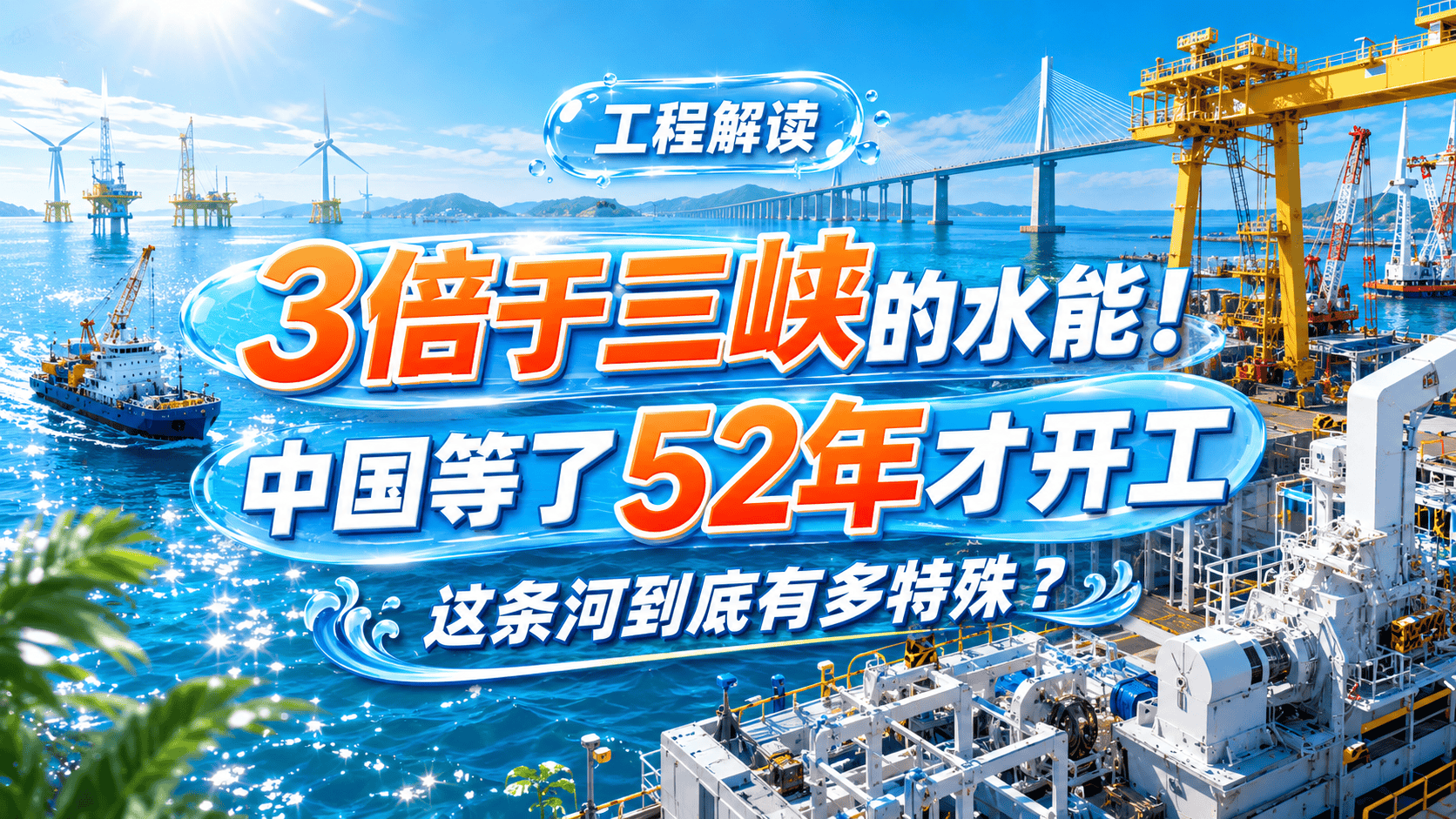 3倍于三峡的水能！中国等了52年才开工，这条河到底有多特殊？#工程 #三峡 #基建 #知识