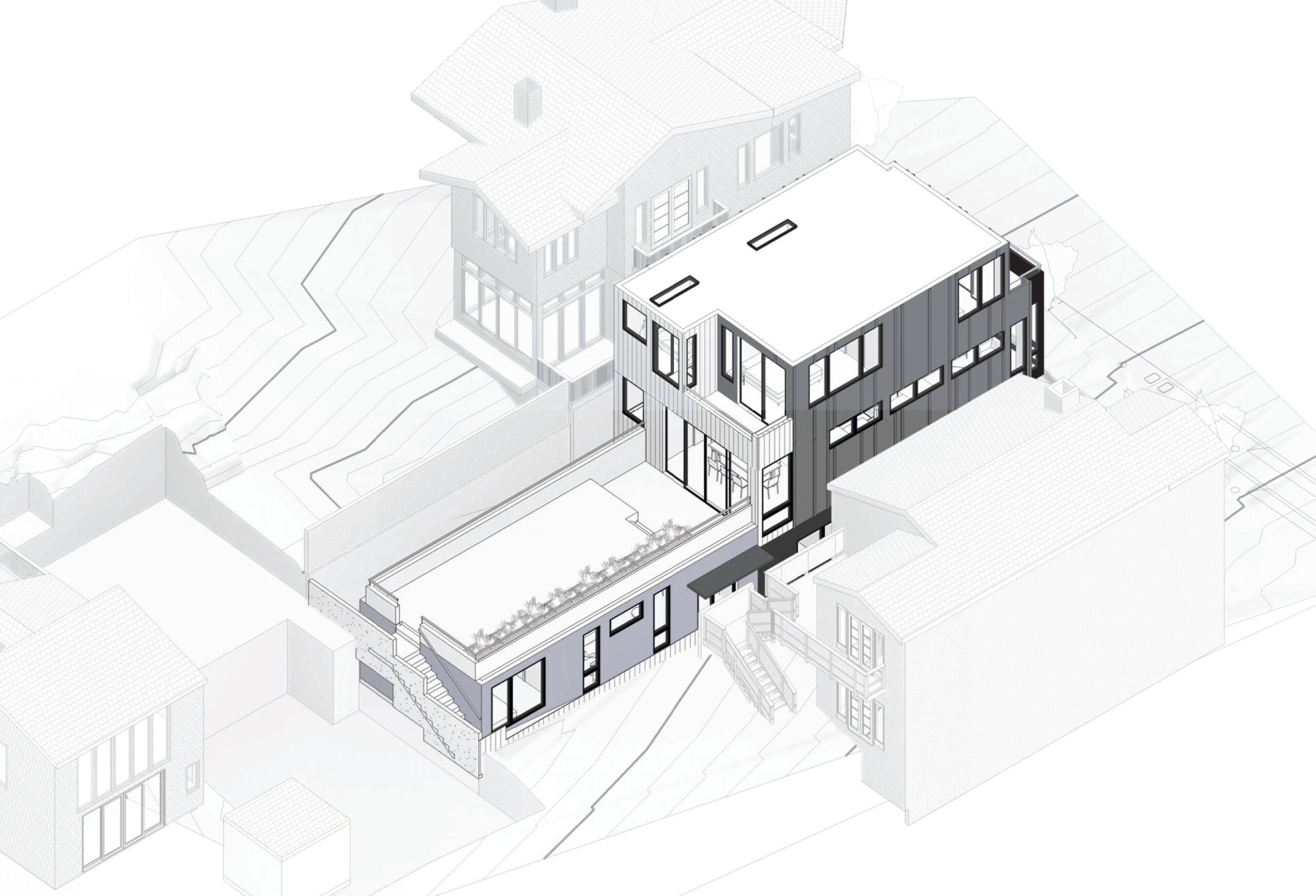 107 Franconia Street, isometric drawing by Winder Gibson Architects
