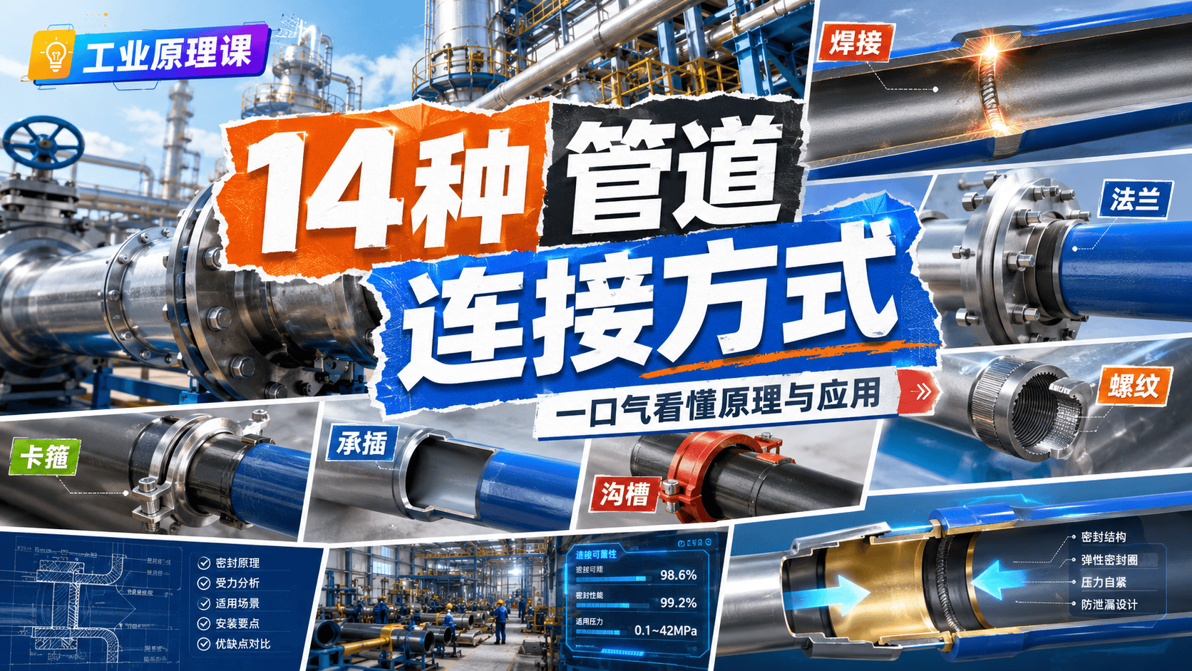 一口气带你了解十四种管道连接方式及原理#管道 #管道连接 #科普 #原理 #青年创作者成长计划
