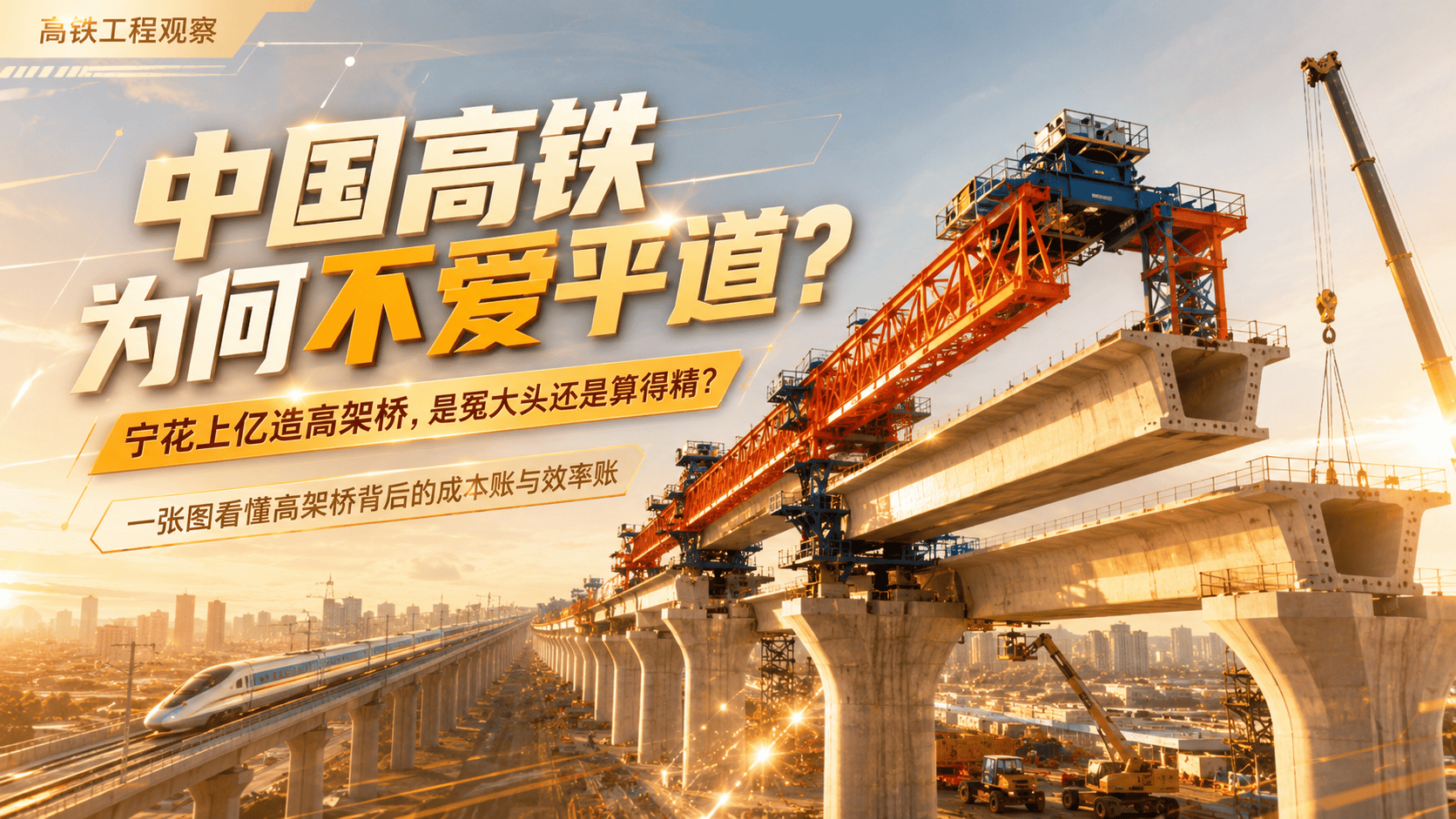 中国高铁跟平道有仇？宁花上亿造高架桥，是冤大头还是算的精呢#高铁 #高架桥 #大国基建 #科普