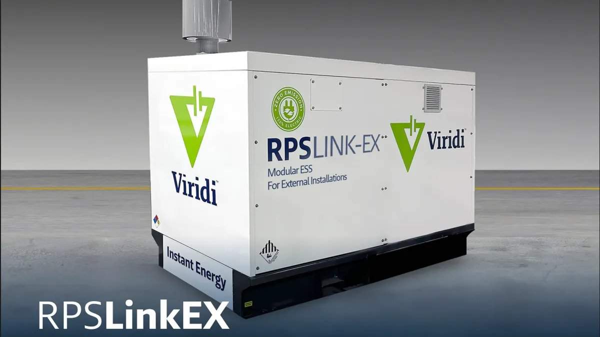 Simulationsdarstellung des RPS LINK-EX-Batteriespeichersystems von Viridi.