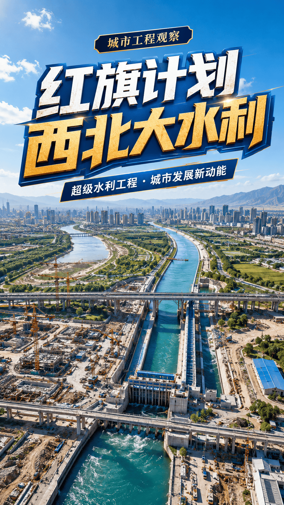 红旗计划西北大水利#工程机械#南水北调#水利工程#运河#红旗河工程