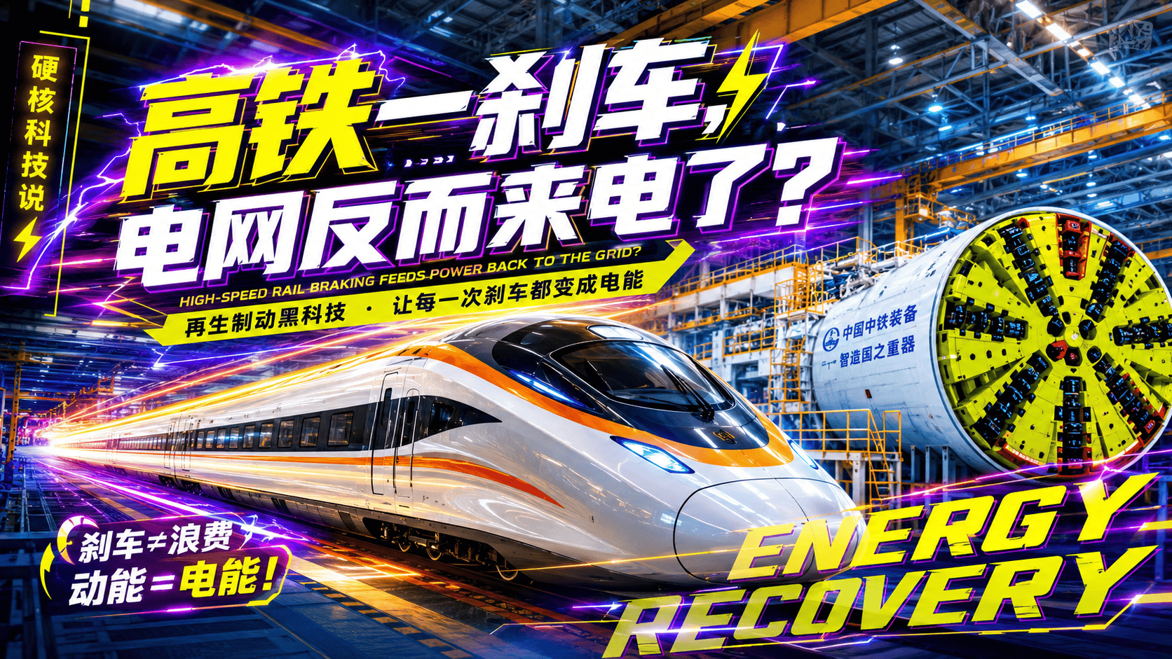 高铁一刹车，电网反而来电了？#科普 #科普知识 #硬核深度计划 #高铁