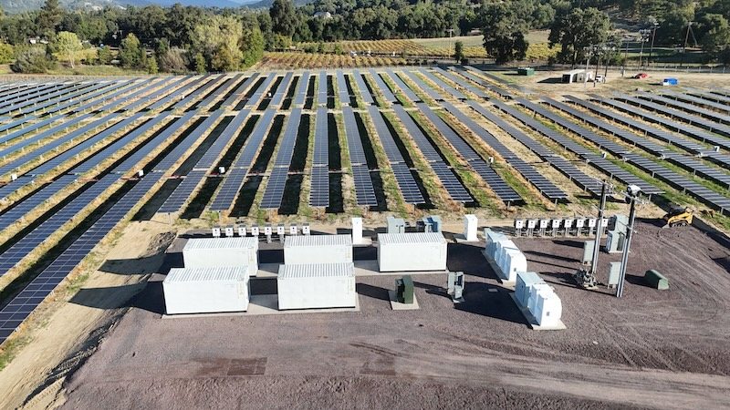 Solar panels and white battery storage