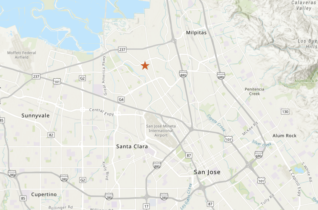 Emplacement du terrain au 3550 N First Street, image provenant d’ArcGIS Online