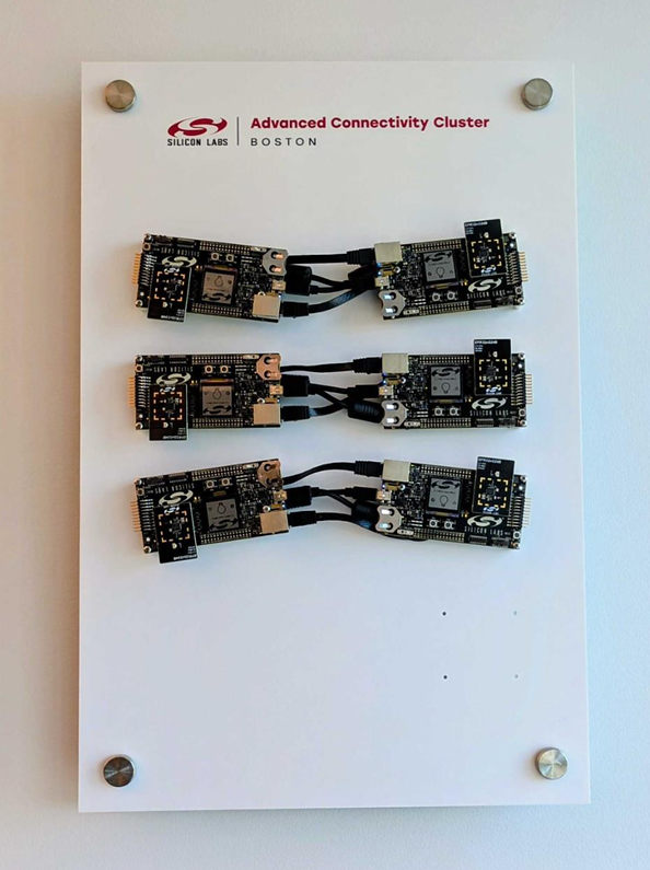 Um cluster de nós da rede de teste Matter da Silicon Labs.