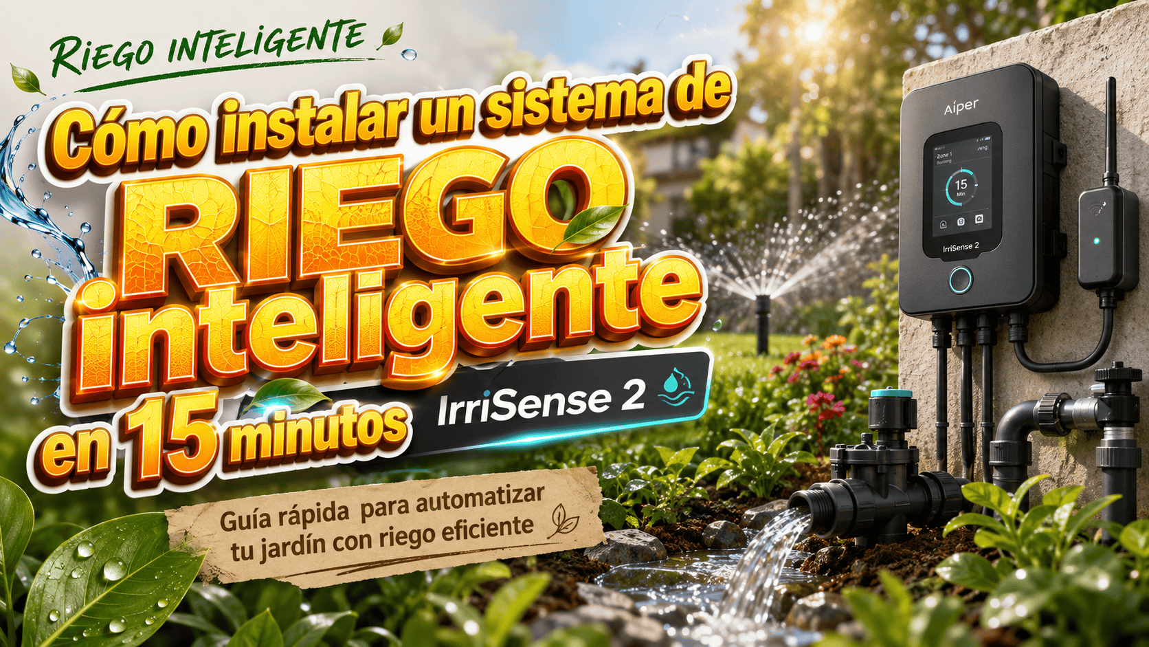 Cómo instalar un sistema de RIEGO inteligente en 15 minutos   Aiper IrriSense 2