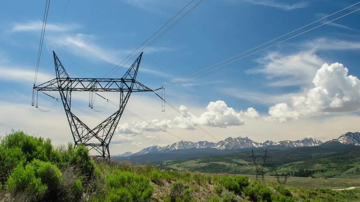 Transmission lines crossing the Eagles Nest Wilderness in Colorado
